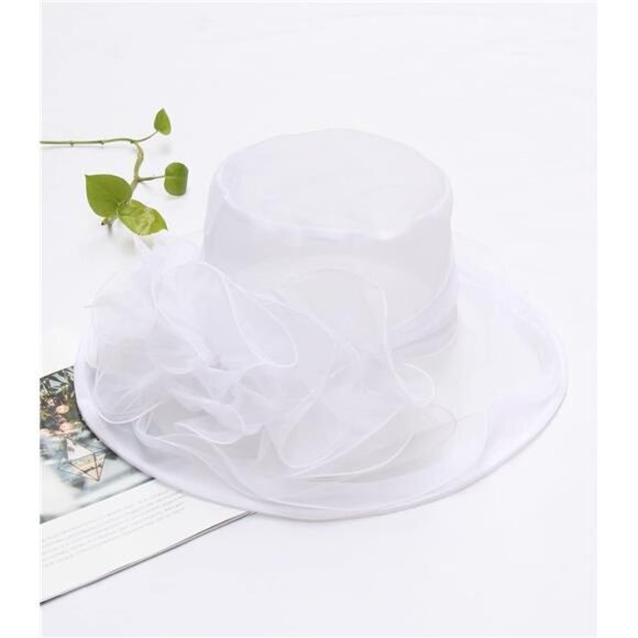 Organza Church Fascinator Wedding Tea Party Derby Hats for Women Flower - Picture 2 of 6